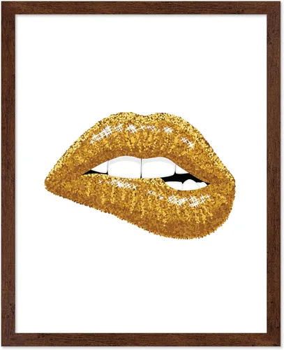 Miniatura 25 de Poster Master Impresión de labios dorados, póster de mordida de labio, arte moderno y minimalista, regalo bohemio para hombres y mujeres, diseño