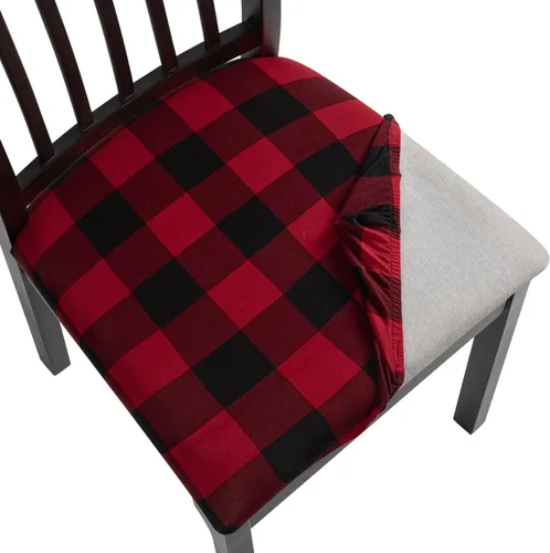 Miniatura 21 de SearchI Fundas de Asiento para Sillas de Comedor Elásticas con Estampado Juego de 6 Fundas de Asiento de Silla, Protector de Cojín de Silla Tapizada