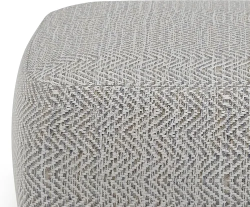 Miniatura 8 de SIMPLIHOME Nate - Puf cuadrado – Otomano tapizado de algodón tejido a mano de 20 pulgadas de ancho en mezcla gris estampada, taburete bohemio