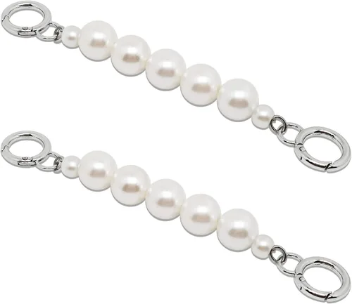 Miniatura 6 de 2 extensiones de correa de cadena de perlas de imitación de 7 pulgadas, cadena de bolso con asa de perla, accesorios de cadena de repuesto
