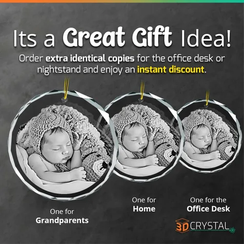 Miniatura 5 de Adorno de cristal 2D, grabado con láser 3D, imagen de regalo de cumpleaños memorable, personalizado con tu propia foto para hombres, mujeres, mamá