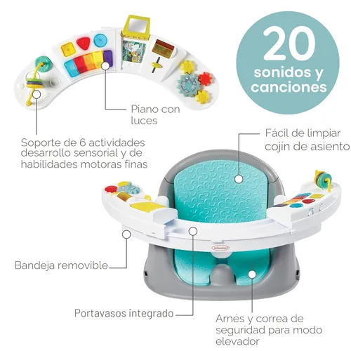 Miniatura 3 de Infantino Asiento y elevador de descubrimiento 3 en 1, con música y luces, asiento elevador para niños pequeños para mesa de comedor o silla