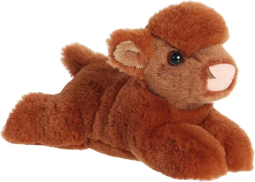 Aurora® Adorable Mini Flopsie™ Highland - Animal de peluche de ternero de vaca de las tierras altas, facilidad lúdica, compañeros atemporales, color