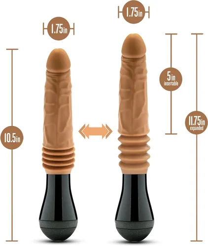 Miniatura 3 de Blush Dr. Skin Dr. Arthur - Consolador grande vibrante, giratorio y empujador de 10.5 pulgadas, polla de silicona para estimulación del placer