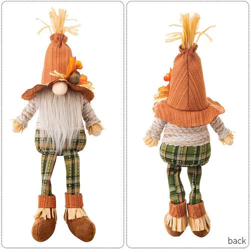 Miniatura 5 de Gnomos de otoño de Acción de Gracias con cosecha de enanos de elfo sueco, decoraciones de otoño para el hogar, mesa de baño, interiores, decoración