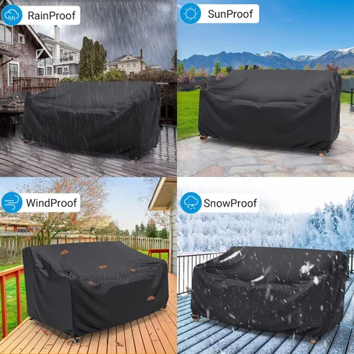 Miniatura 7 de Mrrihand Funda impermeable para sofá de patio de servicio pesado, funda para sofá de exterior de 3 plazas, funda para muebles de patio al aire libre