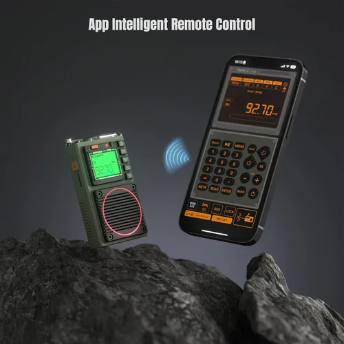 Miniatura 2 de Raddy Radio de onda corta con control de aplicación RF75A, radio portátil de onda corta AM/FM/VHF/SW/WB, radio de bolsillo recargable con antena