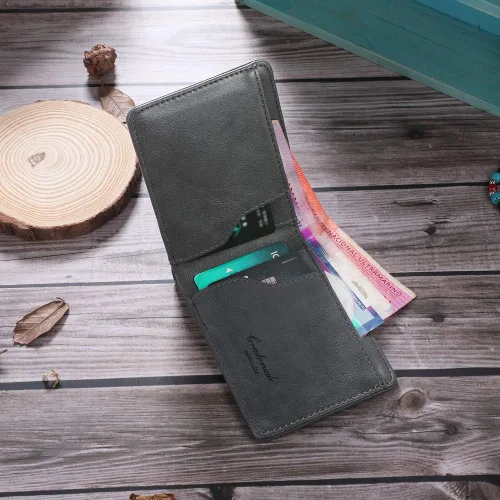 Miniatura 23 de Carteras personalizadas para hombres, cartera personalizada para hombre con imagen grabada y nombre, billetera delgada de cuero plegable, regalos
