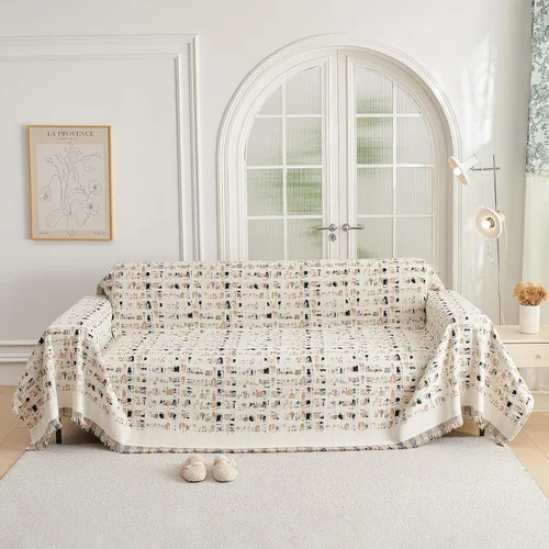 Miniatura 67 de ROOMLIFE Manta Funda Azteca Bohemia para Sofá, Decoración del Hogar Estilo Granja, Fundas de Sofá para Loveseat, Sofás de 2/3 Cojines, Apta