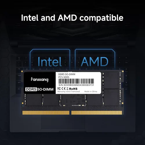 Miniatura 4 de fanxiang SODIMM DDR5 4800 MHz RAM 64 GB Kit (2 x 32 GB), CL40 1.1V SODIMM 262 Pin Módulo de memoria para portátil, memoria para un mejor rendimiento