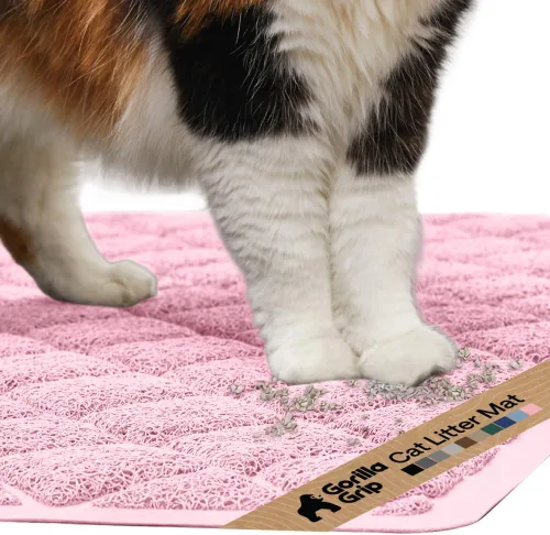 Miniatura 64 de Gorilla Grip - Tapete para atrapar la arena del arenero de gatos, 100% impermeable, fácil de limpiar, respaldo texturizado, suelos más limpios, se