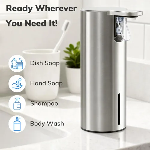 Miniatura 7 de Umimile Dispensador eléctrico de jabón para platos para cocina y baño, dispensador de jabón líquido de manos de 2 modos, 11.8 onzas recargable