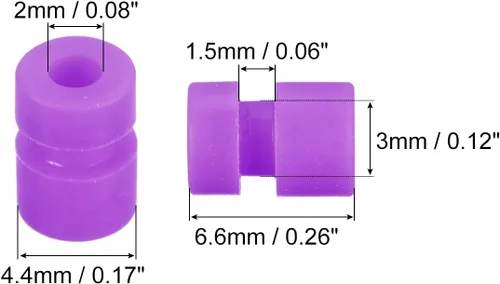 Miniatura 2 de MECCANIXITY Bolas de goma antivibración RC para control remoto F4 F7 controlador de vuelo M2x6.0.236 in bolas de absorción de impactos (púrpura)
