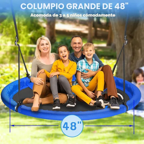 Miniatura 2 de Columpio de árbol de platillo de 48 pulgadas para niños y adultos, columpio volador más grande para toda la familia, capacidad de peso de 700 libras