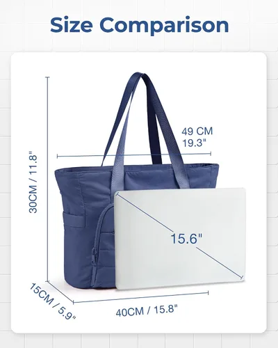 Miniatura 6 de BAGSMART Bolsa de mano para mujer, bolsa de mano con cremallera, bolsa de hombro grande con asa superior para viajes, trabajo, compras, gimnasio