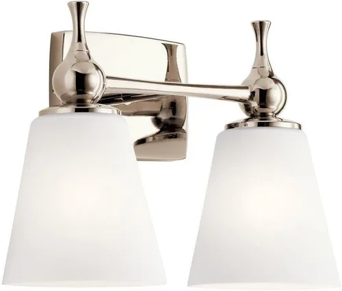 Miniatura 14 de Kichler Cosabella™ - Aplique de pared con 1 luz de 6 pulgadas con estuche grabado satinado ópalo en níquel pulido