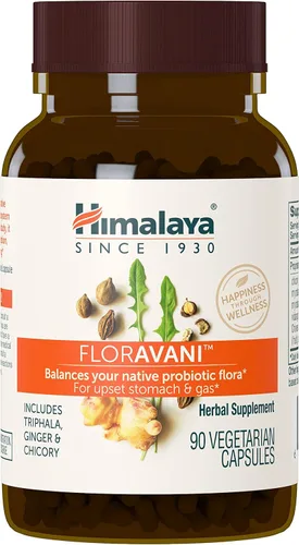 Himalaya FlorAvani - Suplemento de salud digestiva a base de hierbas que apoya la acidez estomacal y el alivio de las náuseas, vegano, sin OMG, sin