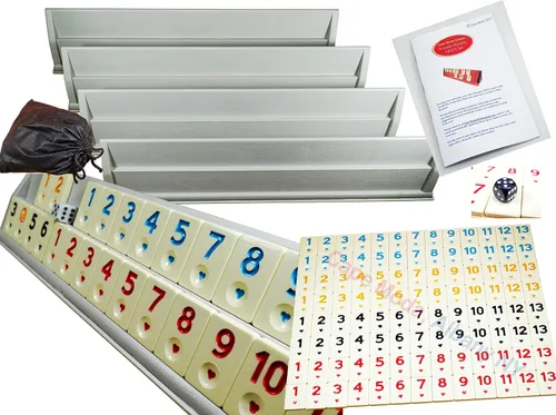 Cape Moda - Paquete grande de rummy Okey de plástico turco, diseño turco clásico fabricado en Estambul e inspeccionado por Cape Moda en Albany NY