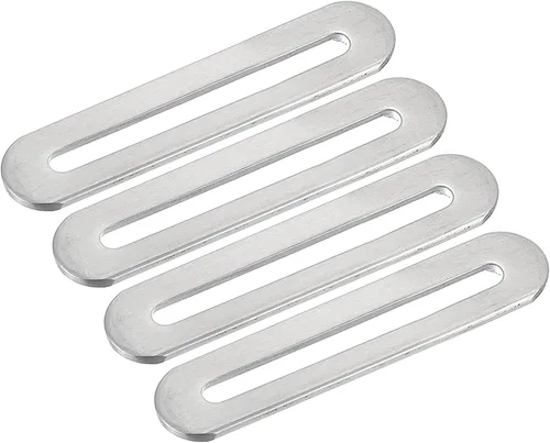 uxcell Código de esquina ajustable, 4 piezas de 3.543 x 0.748 in, soportes de acero inoxidable rectos y gruesos, para conector fijo de estante de