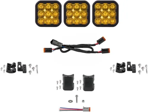 Miniatura 9 de Diode Dynamics SS5 CrossLink - Barra de luz LED de 3 cápsulas (una), combo blanco profesional