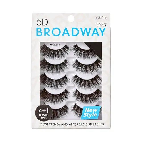 Broadway - Juego de 5 pares de pestañas postizas de aspecto natural a dramático (16)