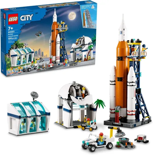 LEGO City Rocket Launch Center - Juego de juguetes de construcción 60351, juguete espacial inspirado en la NASA con cohete, torre de lanzamiento,