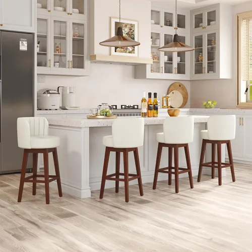 Miniatura 23 de COCO DESIGN - Juego de 2 taburetes de bar giratorios, 24" de altura del asiento, taburetes de bar de estilo moderno de mediados de siglo