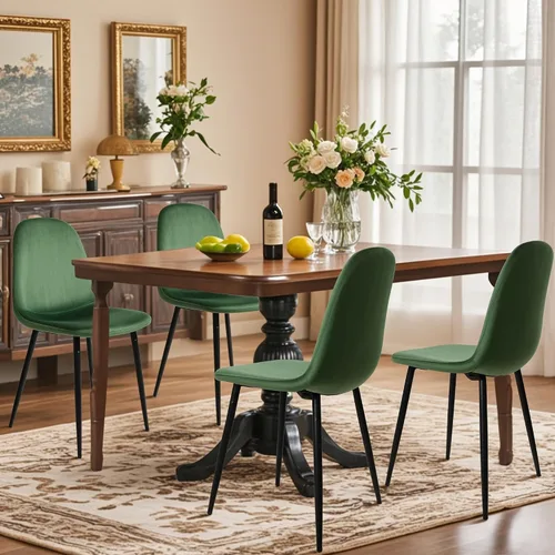 Miniatura 4 de CangLong Modern Velvet Chairs with Metal Legs