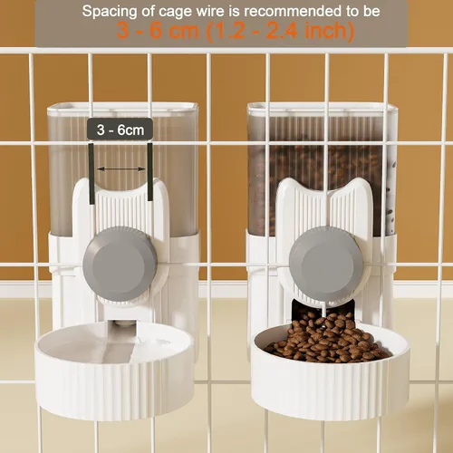 Miniatura 3 de Lemtrflo Comedero para conejos para jaulas, alimentador automático colgante para gatos y dispensador de agua, accesorios para jaula de hurones