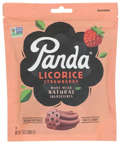 Miniatura 7 de Panda ® Regaliz de frambuesa suave natural Caramelo de regaliz hecho con colores y sabores naturales Proyecto verificado sin OMG Vegano y sin
