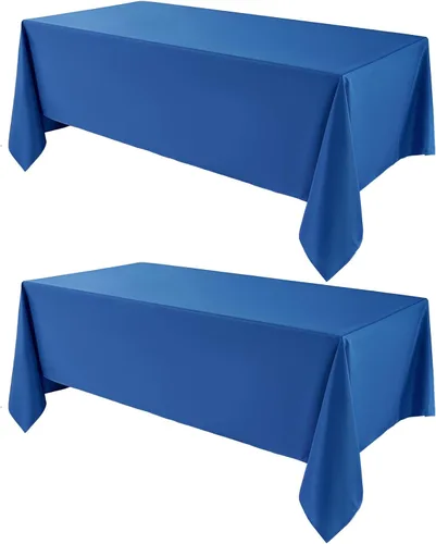 Miniatura 17 de Manteles rectangulares de 60 x 120 pulgadas, paquete de 2 manteles negros para 6 pies, lavables, decorativos, de lino y poliéster, para mesa