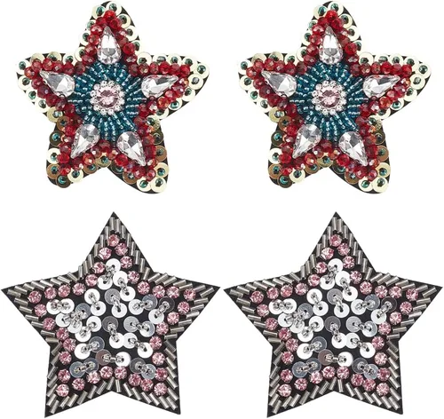Miniatura 10 de INFUNLY 8 estilos de parches de lentejuelas de mal de ojo, apliques para planchar con purpurina bordada, parches de reparación de ojos bohemios