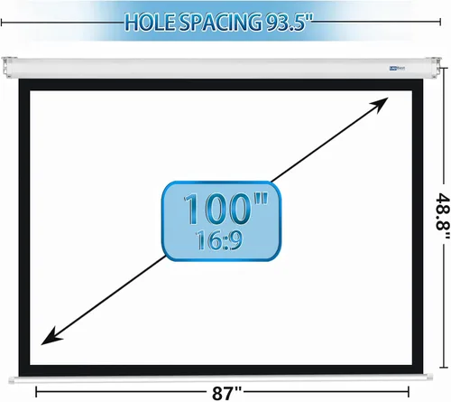 Miniatura 2 de Pantalla de proyector motorizada de 100" - Pantalla de películas para interiores y exteriores Pantalla eléctrica de 100 pulgadas 16:9