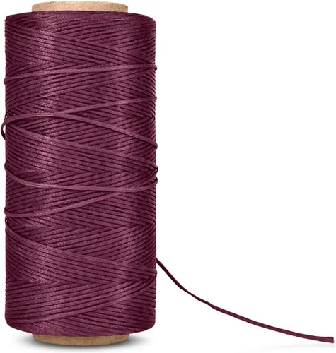 Miniatura 8 de Flexzion Hilo encerado, 284 yardas (853.0 ft), hilo de cera de poliéster 150D de 0.031 in para costura de cuero, encuadernación, costura