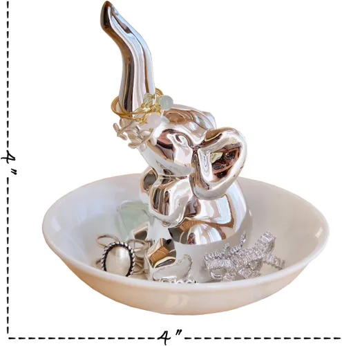 Miniatura 2 de PUDDING CABIN regalo con elefante para mujer plato con elefante para anillos organizador de aretes decoración con elefante para mujeres niñas amigas