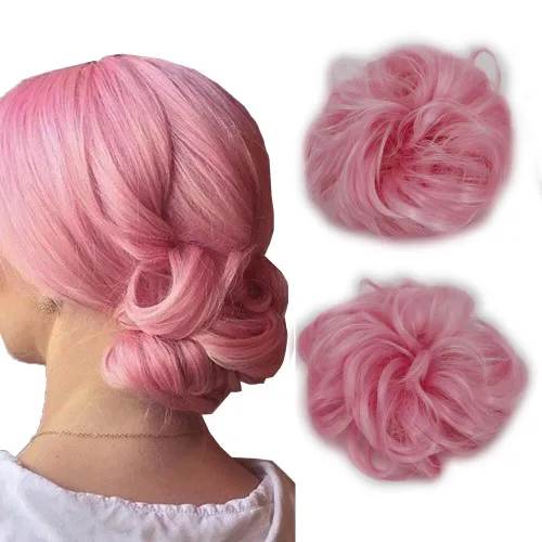 Miniatura 30 de 2 extensiones de cabello ondulado y grueso para mujer, de color negro natural, fibra sintética resistente al calor, para belleza, fiestas, uso