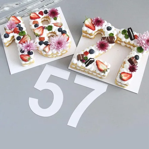 Miniatura 6 de Plantillas de números grandes de 13 pulgadas, plantillas digitales de plástico reutilizables para pasteles, direcciones, pintura
