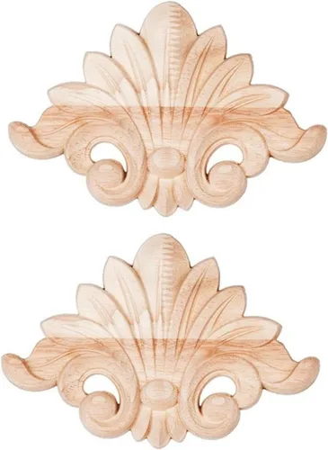 Miniatura 17 de Apliques de madera - Onlays tallados a mano (sin pintar) para puerta, pared, gabinete, chimenea y armario