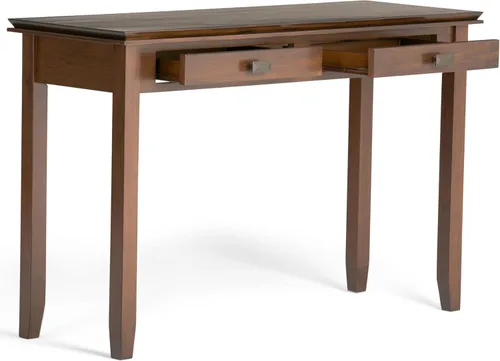 Miniatura 4 de SIMPLIHOME Mesa consola Artisan – Mesa de sofá de madera maciza de 46 pulgadas de ancho en marrón rojizo, mesa de almacenamiento de transición