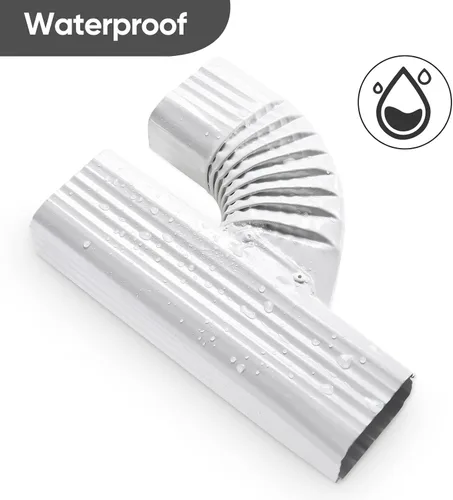 Miniatura 6 de VYH Downspout Gutter Y Conector Izquierdo 2x3 Vertical Alto Brillo Blanco