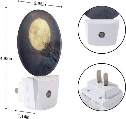 Miniatura 6 de EKOBLA Luz nocturna enchufable de luna llena, luz nocturna LED con sensor automático para baño y pasillo Full Moon