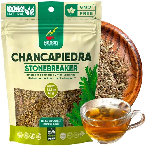 Hanan Chanca Piedra Hoja Suelta 1.4oz - Té de hierbas Rompepiedras 1.41 oz Hojas veganas secas 100% Chancapiedra natural cultivado en Perú