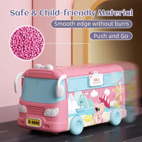 Miniatura 5 de Set de Juego Casa de Muñecas, Kit de Juguetes de Caravana Portátil DIY con Conejitos Muñecas Mini Casa de Campo Familiar para Acampar Juguetes