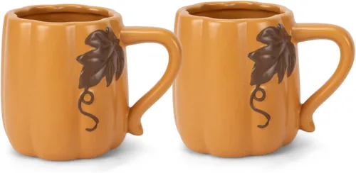 Nat & Jules - Tazas de café de cerámica con forma de calabaza de 12 onzas: perfectas para Halloween, Acción de Gracias y colecciones de cocina y