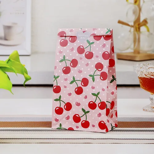 Miniatura 5 de ysmile Bolsa de regalo de fiesta, bolsa de papel para regalo, bolsa de regalo de cereza para niña, cumpleaños, celebración de niños, 24