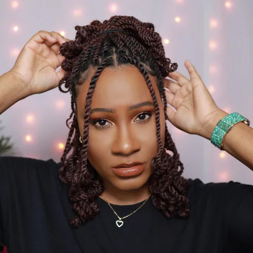 Miniatura 8 de Cabello de ganchillo para niños de 8 pulgadas, cabello de ganchillo para mujeres negras, paquete de 6 paquetes de trenzas senegalesas, extremos