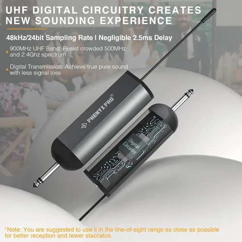 Miniatura 3 de Phenyx Pro Sistema de micrófono inalámbrico digital dual PDP-2-2H Bundle con receptor inalámbrico portátil PWR-P-900