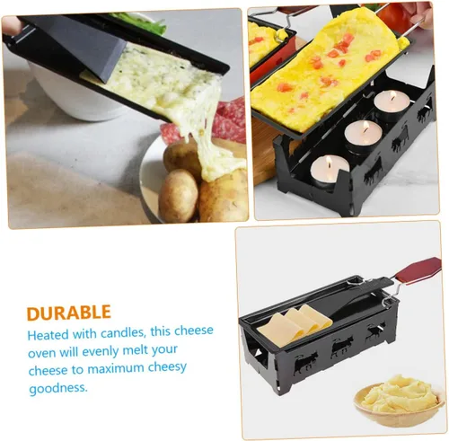 Miniatura 2 de BESTOYARD 1 juego de parrilla de queso de acero al carbono bandeja de hornear Raclette parrilla de mesa para queso a la luz de las velas de queso