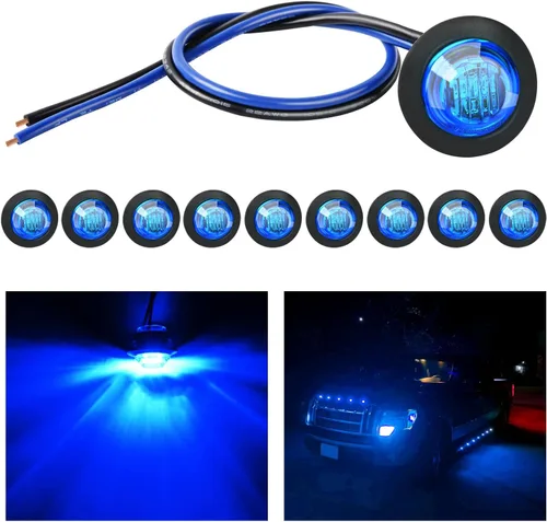 Nilight 10 luces LED redondas de 3/4 de pulgada, indicadores laterales delanteros y traseros, lámpara de marcador de bala para camión, RV, coche,
