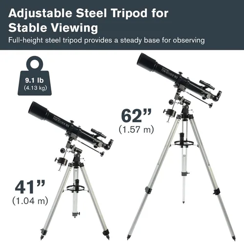 Miniatura 4 de Celestron - Telescopio PowerSeeker 70EQ - Telescopio ecuatorial alemán manual para principiantes - Compacto y portátil - Paquete de software
